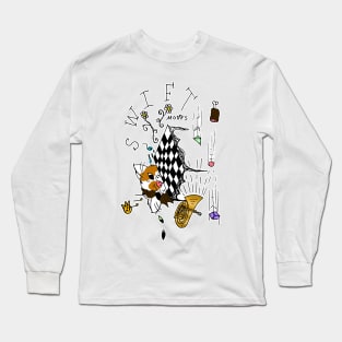 Swift Moves - A Tuba Cat Plays Chess Against Meat Racing Shapes Long Sleeve T-Shirt